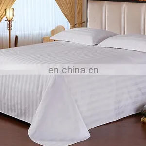 100% Cotton White 1cm Stripe 40X40/110X90 200T Flat White Sheets thumbnail-1