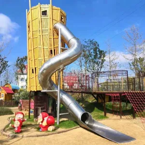 Outdoor Playground Stainless Steel Slide Tube Metal Slide for Park thumbnail-1