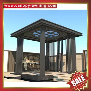 Hot Sale Modern Outdoor Hotel Villa Park Garden Aluminium Aluminum Alu Gazebo Pavilion Shelter Cover Canopy Awning thumbnail-1