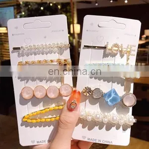 Korean Version of Pearl Hairpin Set Red Side Word Clip Hair Accessories Girl Hairpin Simple thumbnail-1