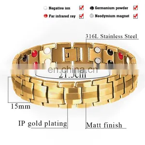 Healthcare Germanium Negative Stainless Bio Magnetic Bracelet Pain Relief Energy Bracelet thumbnail-7