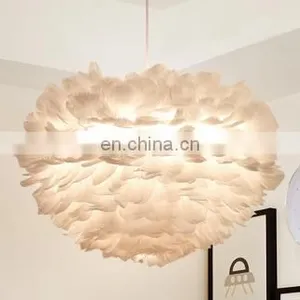 Пendant Light Феатер Шейд, белый потолочный висячий люстра для внутреннего освещения thumbnail-2