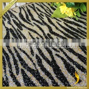Wholesale Hotfix Crystal Rhinestone Net Mesh Adhesive Leopard Rhinestone Sheets FRM-182 Supplier's Choice thumbnail-2