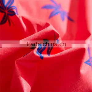 Hot Bright Color Red Maple Leaf Printed Cotton Sheets Set Good Quality 100% Cotton Comforter Bedding Sets Low Price thumbnail-5