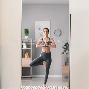 Arched Aluminum Frame Full Body Mirror Household Floor Mirror Light Luxury Thin Clothing Store Fitting Mirror thumbnail-1