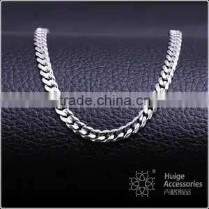 2015 Wholesale Fashion Jewelry Rhodium Plated Curb Chain Necklace thumbnail-1