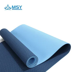 Eco-Friendly Double Layers TPE Yoga Mat With Dual Color Pattern, Soft & Elastic, Suitable for Home Gym & Studio Use thumbnail-2