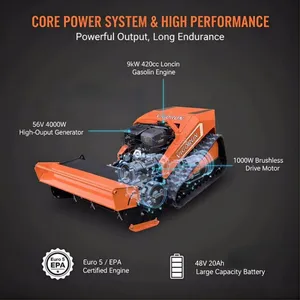 Vigorun MTSK800 Professional Gasoline Lawn Mower High-Torque RV063 Reducer Remote Grass Cutter for Rough Terrain thumbnail-1