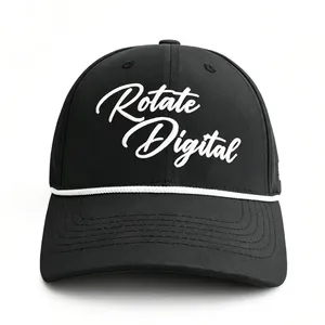 Wholesale Baseball Caps Custom Embroidery 6-Panel Golf Hats With Rope thumbnail-5