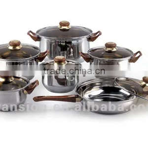 12Pcs Cookware Sets Stainless Steel Pot thumbnail-1