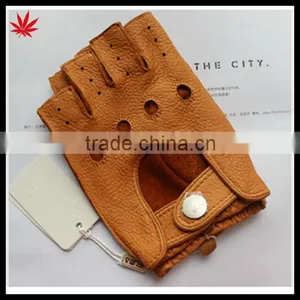 New 2016 Buckskin Fingerless Fashion Leather Driving Glove thumbnail-1