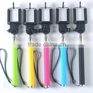 2015 Newest Colorful Wireless Monopod Selfie Stick With Bluetooth Shutter Button thumbnail-2