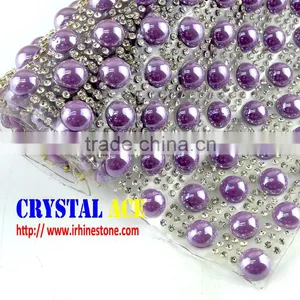 Cheaper Price Wholesale Iron-on Ceramic Rhinestone Trimming Mesh Rolls, Cramic Stone Sheets Roll Net for Fashion Bag thumbnail-1