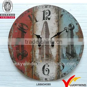 French Vintage Old Fashion Room Decoration Clock Round thumbnail-1