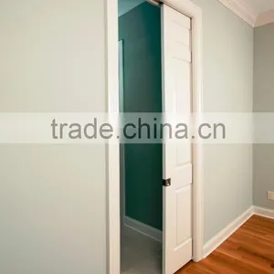 Interior Cheap Sound Insulated Wooden Glass Pocket Door From China thumbnail-2