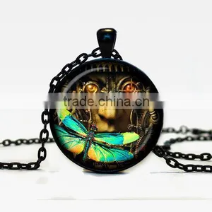 2016 Personalized Steampunk Pendant Necklace Glass Pendant DIY Necklace Woman thumbnail-1