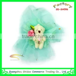 Blue Organza Ribbon Flower for Little Bear Accessory thumbnail-1