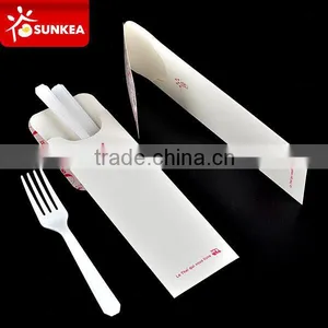 Disposable Plastic Cutlery Set Dinnerware Tableware Paper Wrapper thumbnail-5