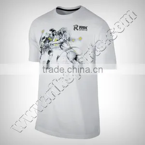 White Printed Sports T-Shirts Casual T-Shirts With 100% Cotton thumbnail-1