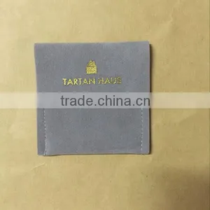 Customized Envelope Shape Velvet Bag for Jewelry With Customized Button Purple thumbnail-2
