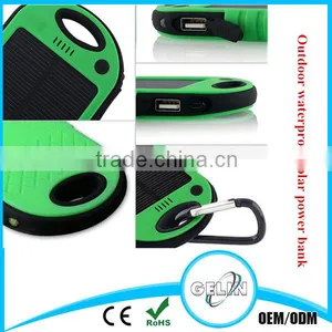 Easy Portable Colorful Newest Waterproof Solar Power Bank With Hook thumbnail-1