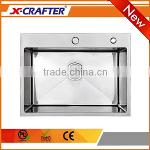 Overmount Durable Stainless Steel 304 Small Corner Single Bowl Kitchen Sink thumbnail-1