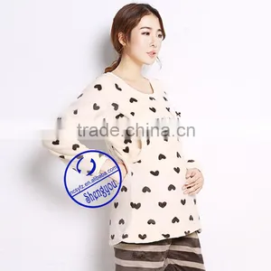 Custom Made Wholesale High Quality Coral Fleece Maternity Set thumbnail-4