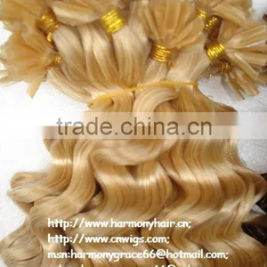 BEST Popular Blonde Nail Tip Curly Hair Extensions thumbnail-1