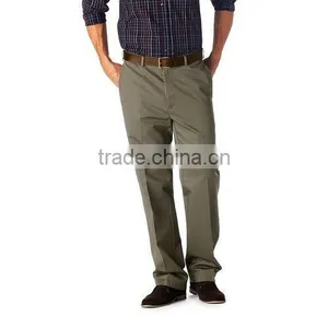 Cotton Trousers Chinos Jeans Pants - Mens Chino Pant, Olive Color, 100% Cotton or Cotton/Spandex thumbnail-1