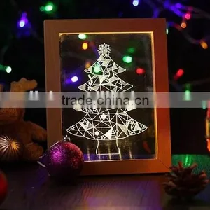 3D Wooden Frame Lamp Decoration Light thumbnail-1