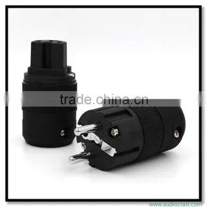 OEM/ODM Rhodium Plated Pure Copper Schuko Euro Power Plug Connector+Power IEC Connector Plug Audio thumbnail-4