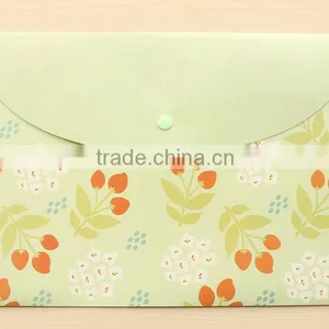 Flower Printing PVC A4 Document Bag With Snap China Supplier thumbnail-3