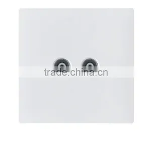 2016 Hot Design PC White Push Buton Double Tv Socket thumbnail-1