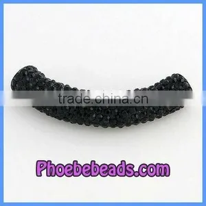 Wholesale Black Pave Bead Crystal Bar For Bracelet CTB-009 thumbnail-1