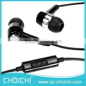 High Quality Noise Cancelling Mobile Black Earphone With Mic for Samsung thumbnail-1