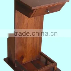 Wooden Night Stand / Magazine Stand With One Drawer thumbnail-1