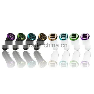 New Design Coloured Usb Car Charger Dual Car Charger Phone thumbnail-5