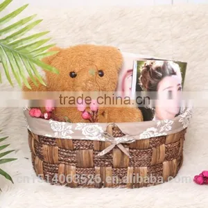 2016 Most Popular Straw Basket With Liner/storage Basket thumbnail-1