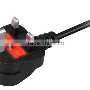 U.K . Power Cord British Standard Power Cord BS Plug Injection Plug 3G BS Power Cords BS Plug Mold Plugs With Fuse 3A/6A/13A thumbnail-1