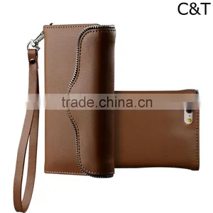 C&T Detachable Strap PU Leather Wallet Handbeg Protective Smartphone Shell for IPhone SE thumbnail-5