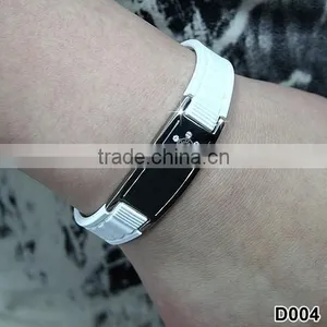 Noproblem D004 FDA Tourmaline Stainless Steel Silicone Smart Scalar Energy Bracelets thumbnail-3