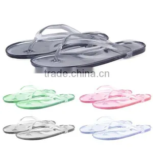 2015 Women Summer Flip Flops Casual Sandals Flats Slippers Beach Sandals Transparent Clear Flip Flops Free Shipping thumbnail-1