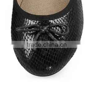 2015 Summer New Ladies Womens Snake Skin Print Flat Shoes Ballerina Ballet Flats Black Plus Size Free Shipping thumbnail-6