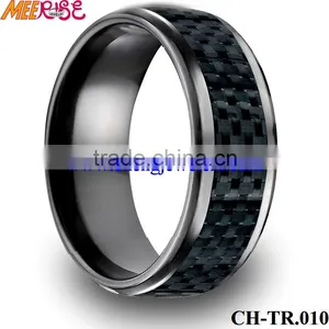 Custom Carbide Fiber Inlaid Wholesale Titanium Rings thumbnail-1