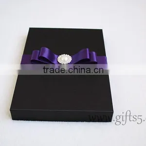 Handmade Black Wedding Invitation Packaging Boxes thumbnail-6