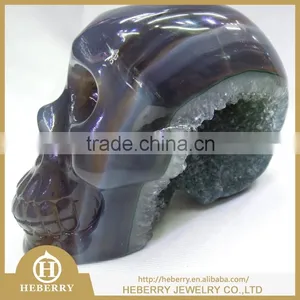 Pure Natural Amethyst Crystal Skull With Geode Good for Collection or Home Decoration Gift thumbnail-1