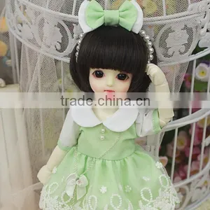 Synthetic Short Bob Hairstyle Black Doll Wig With Full Bangs thumbnail-1