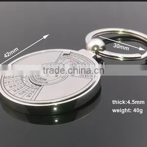Wholesale Zinc Alloy Metal Key Chain Ring 50 Years Perpetual Calendar Keyring Keychain thumbnail-1