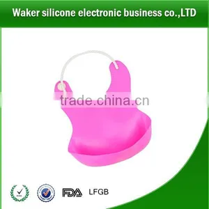 2017 Latest Hot Sale Baby Product Waterproof Soft Touch Non-toxic for Baby Crumb Catcher Silicone Kids Bids With Pocket thumbnail-4