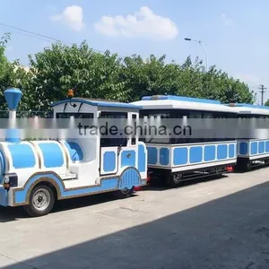 20 Seats Passenger Trailer,closed Wagon,trackless Train,diesel Train thumbnail-2